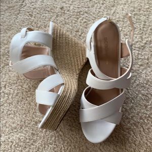 BCBG Generation platform wedges in white